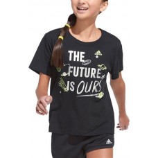 adidas Girls' Cross Over Black T-Shirt