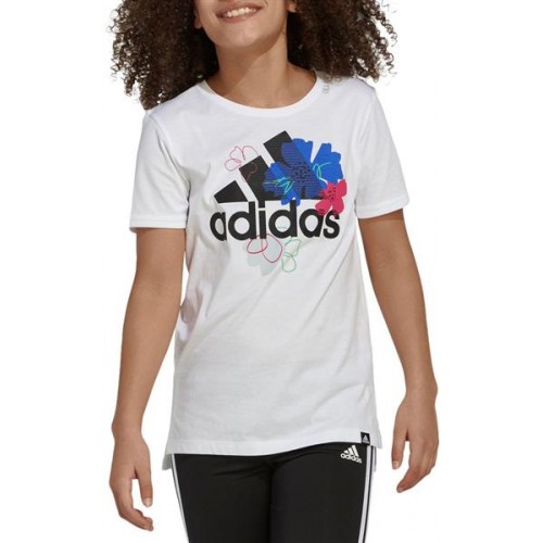 adidas Girls' Graphic White T-Shirt adidas Girls' Graphic White T-Shirt