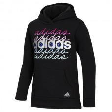 adidas Girls' HO21 Cotton Fleece Black Hoodie