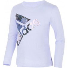 adidas Girls' Long Sleeve Graphic Violet Tone T-Shirt