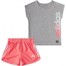 adidas Infant Girls' 2 Piece Graphic T-Shirt and Mesh Shorts MGH Set adidas Infant Girls' 2 Piece Graphic T-Shirt and Mesh Shorts MGH Set