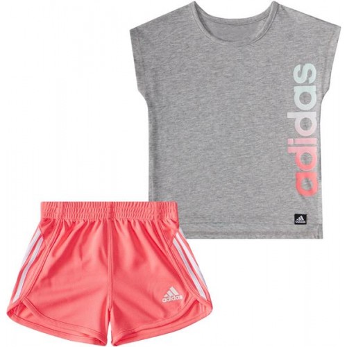adidas Infant Girls' 2 Piece Graphic T-Shirt and Mesh Shorts MGH Set adidas Infant Girls' 2 Piece Graphic T-Shirt and Mesh Shorts MGH Set