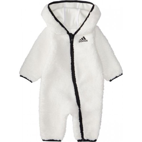 adidas Infant Girls' Sherpa Core White Coverall adidas Infant Girls' Sherpa Core White Coverall