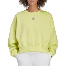 adidas Originals Women's Essentials Fleece Pulse Yellow Crew adidas Originals Women's Essentials Fleece Pulse Yellow Crew