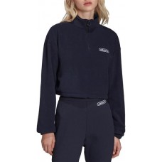 adidas Originals Women's Retro Luxury 1/4 Zip Cropped Legend Ink Sweater adidas Originals Women's Retro Luxury 1/4 Zip Cropped Legend Ink Sweater