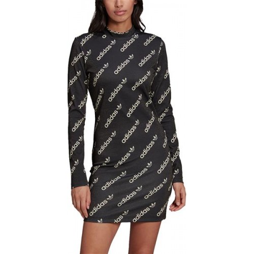 adidas Originals Women's Tight Long Sleeve Black/Wonder White Dress adidas Originals Women's Tight Long Sleeve Black/Wonder White Dress
