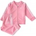 adidas Toddler Classic Tricot Jacket and Jogger Pants Light Pink Set adidas Toddler Classic Tricot Jacket and Jogger Pants Light Pink Set