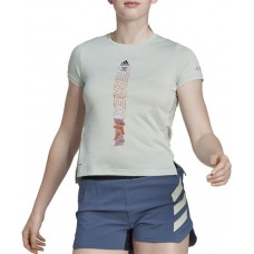 Adidas Women's Agravic Linen Green T-Shirt Adidas Women's Agravic Linen Green T-Shirt