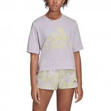 adidas Women's Badge Of Sports Crewneck Short Sleeve Training Purple Tint T-Shirt