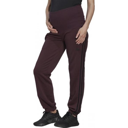 adidas Women's Cotton 3-Stripes Maternity Shadow Maroon Pants adidas Women's Cotton 3-Stripes Maternity Shadow Maroon Pants