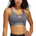 adidas Women's Don't Rest Branded Grey/Screaming Pink Bra adidas Women's Don't Rest Branded Grey/Screaming Pink Bra