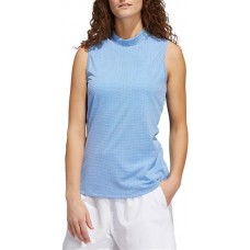 adidas Women's Essential Mock Neck Golf Blue Rush/White Polo
