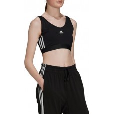 adidas Women's Essentials 3-Stripes Crop Black/White Top adidas Women's Essentials 3-Stripes Crop Black/White Top