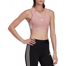 adidas Women's Essentials 3-Stripes Crop Wonder Mauve Top