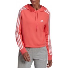 adidas Women's Essentials 3-Stripes Cropped Semi Turbo/White Hoodie