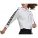 adidas Women's Essentials 3-Stripes Cropped White/Black Hoodie