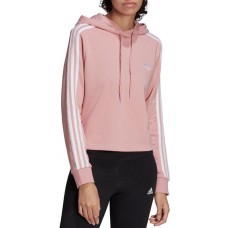 adidas Women's Essentials 3-Stripes Cropped Wonder Mauve Hoodie