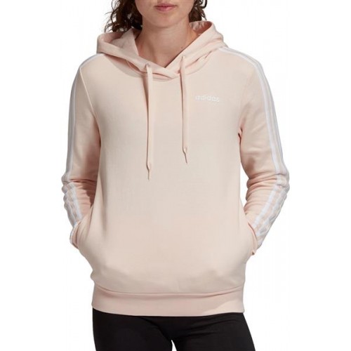 adidas Women's Essentials 3-Stripes Pink/White Hoodie adidas Women's Essentials 3-Stripes Pink/White Hoodie