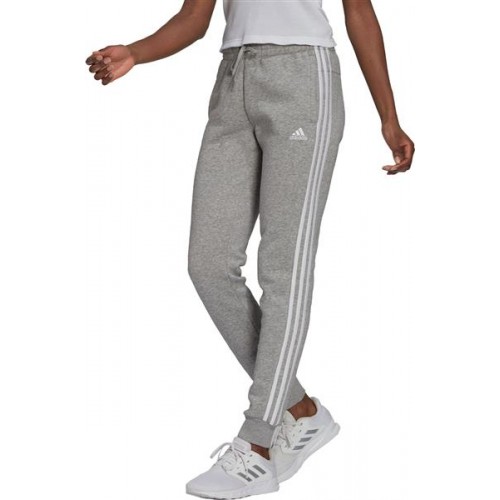 adidas Women's Essentials Fleece 3-Stripes Medium Grey Heather/White Pants adidas Women's Essentials Fleece 3-Stripes Medium Grey Heather/White Pants