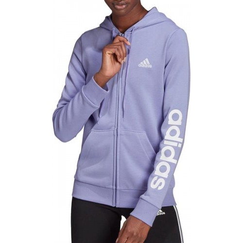 adidas Women's Essentials Full-Zip Light Purple Hoodie adidas Women's Essentials Full-Zip Light Purple Hoodie