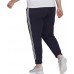 adidas Women's Essentials Single Jersey 3-Stripes Jogger Ink/White Stripe Pants adidas Women's Essentials Single Jersey 3-Stripes Jogger Ink/White Stripe Pants