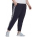 adidas Women's Essentials Single Jersey 3-Stripes Jogger Ink/White Stripe Pants adidas Women's Essentials Single Jersey 3-Stripes Jogger Ink/White Stripe Pants