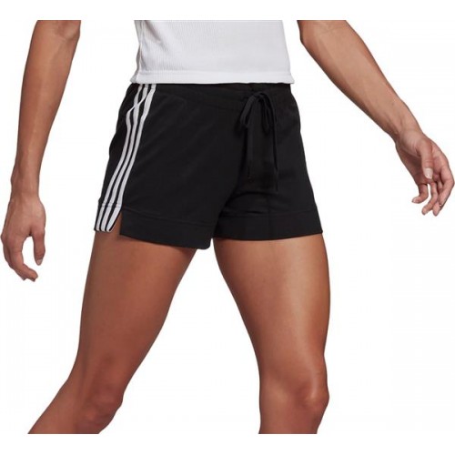adidas Women's Essentials Slim 3-Stripes Black/White Shorts adidas Women's Essentials Slim 3-Stripes Black/White Shorts