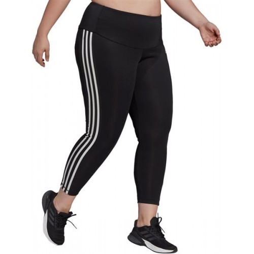 Adidas Women's High Rise 3-Stripes 7/8 Plus Size Black/White Tights Adidas Women's High Rise 3-Stripes 7/8 Plus Size Black/White Tights
