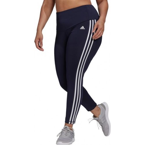 Adidas Women's High Rise 3-Stripes 7/8 Plus Size Legend Ink/White Tights Adidas Women's High Rise 3-Stripes 7/8 Plus Size Legend Ink/White Tights