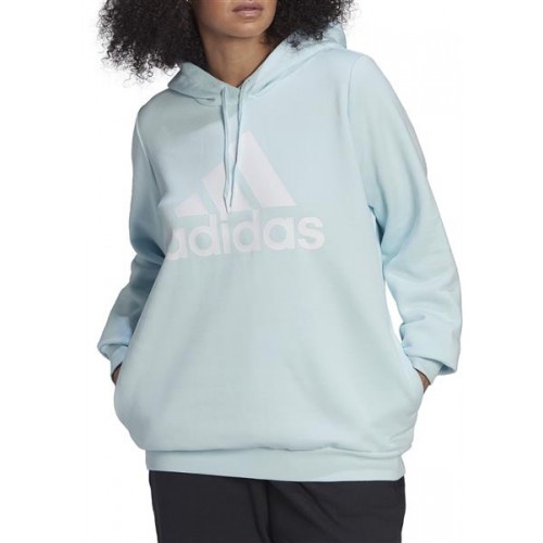 adidas Women's Loungewear Essentials Logo Fleece Almost Blue/White Hoodie adidas Women's Loungewear Essentials Logo Fleece Almost Blue/White Hoodie