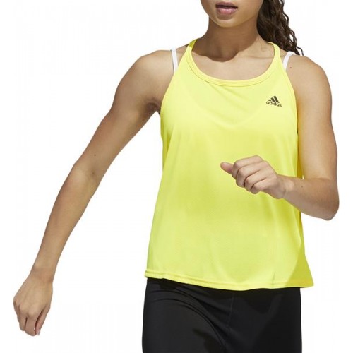adidas Women's Parley Run Fast Running Tank Beam Yellow Top adidas Women's Parley Run Fast Running Tank Beam Yellow Top