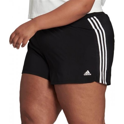 Adidas Women's Plus Pacer Woven Black/White Shorts Adidas Women's Plus Pacer Woven Black/White Shorts