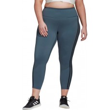 adidas Women's Plus Size Believe This 2.0 3-Stripes 7/8 Legacy Blue Tight