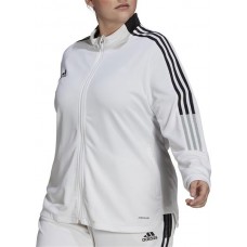 adidas Women's Plus Size Tiro 21 Track White/Black Jacket adidas Women's Plus Size Tiro 21 Track White/Black Jacket
