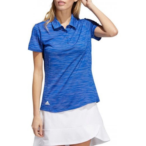 adidas Women's Space-Dyed Golf Collegiate Royal/White Polo adidas Women's Space-Dyed Golf Collegiate Royal/White Polo