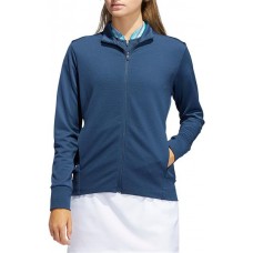 adidas Women's Textured Full Zip Golf Crew Navy Jacket
