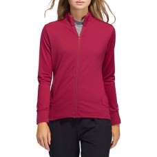 adidas Women's Textured Full Zip Golf Legacy Burgundy Jacket