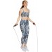 Adidas Women's Yoga Light Support Long Line All Over Print Blue Tint Bra Adidas Women's Yoga Light Support Long Line All Over Print Blue Tint Bra