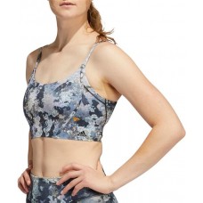 Adidas Women's Yoga Light Support Long Line All Over Print Blue Tint Bra Adidas Women's Yoga Light Support Long Line All Over Print Blue Tint Bra