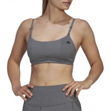 adidas Women's Yoga Studio Light Support Dark Grey Heather Bra
