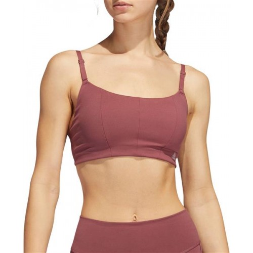 adidas Women's Yoga Studio Light Support Quiet Crimson Bra adidas Women's Yoga Studio Light Support Quiet Crimson Bra