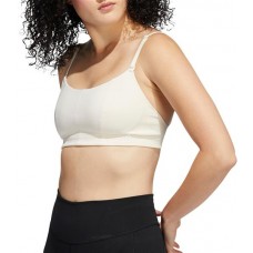 adidas Women's Yoga Studio Light Support Wonder White Bra