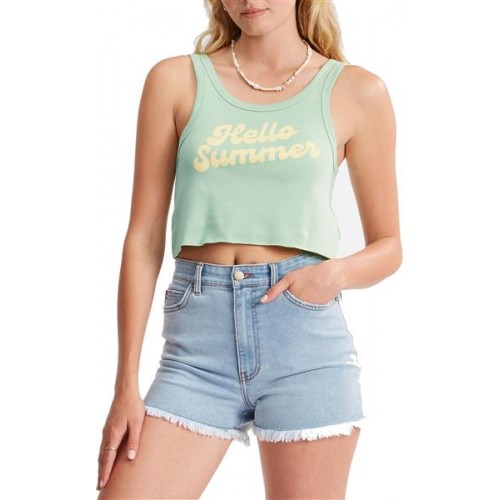 Billabong Women's Greetings From Paradise Tank Top Mint To Be Shirt Billabong Women's Greetings From Paradise Tank Top Mint To Be Shirt