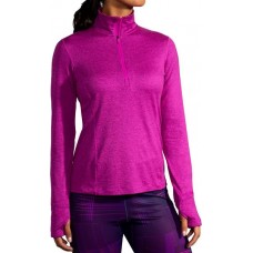 Brooks Sports Women's Dash 1/2 Zip Heather Magenta Top