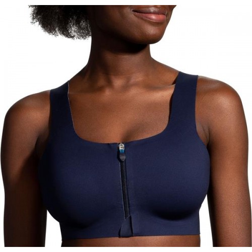 Brooks Women's Dare Zip Sports Navy Bra Brooks Women's Dare Zip Sports Navy Bra