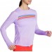 Brooks Women's Distance Graphic Long Sleeve Heather Violet/Stripe Shirt