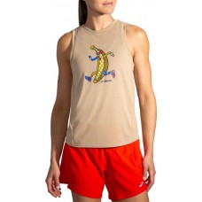 Brooks Women's Graphic Tank Heather Oatmeal/Banana Top Brooks Women's Graphic Tank Heather Oatmeal/Banana Top