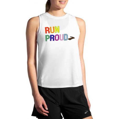 Brooks Women's Run Proud Graphic Tank White/Rainbow Top Brooks Women's Run Proud Graphic Tank White/Rainbow Top