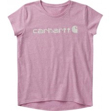 Carhartt Toddler Girls' Short Sleeve Crewneck Core Logo Raspberry Rose Heather T-Shirt Carhartt Toddler Girls' Short Sleeve Crewneck Core Logo Raspberry Rose Heather T-Shirt