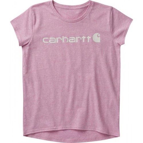 Carhartt Toddler Girls' Short Sleeve Crewneck Core Logo Raspberry Rose Heather T-Shirt Carhartt Toddler Girls' Short Sleeve Crewneck Core Logo Raspberry Rose Heather T-Shirt